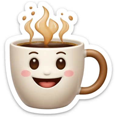 Cute Happy coffee cup sticker