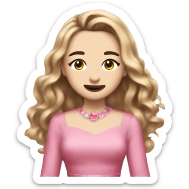 Sabrina carpenter singing with pink dress sticker