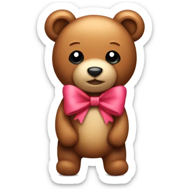 teddy bear with bow sticker