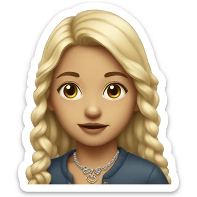 portrait of a girl with necklace sticker