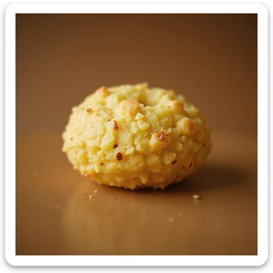 Polenta che fluttua in aria, isolata, senza sfondo, iperrealismo 4K sticker