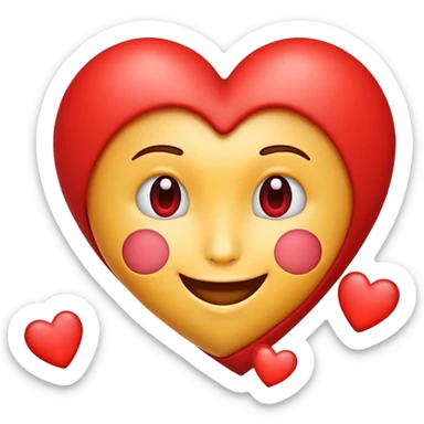 heart emoji with face sticker