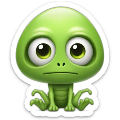 friendly alien with four legs sticker