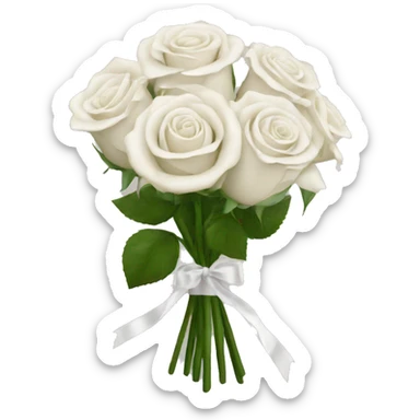 white rose bouquet  sticker