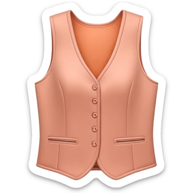 Apple-style 3D emoji of a women’s vest, sleeveless, fitted design, stylish cut, light fabric texture, feminine look, no background sticker