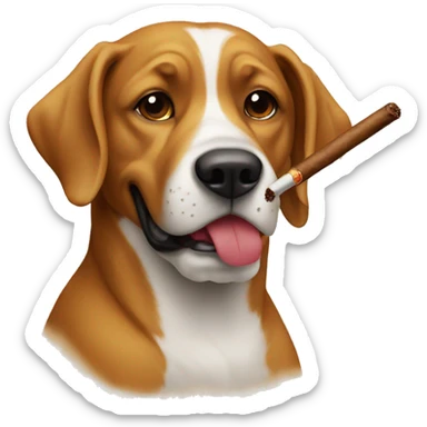 Dog with cigar sticker