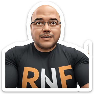 muscular man in black shirt sticker