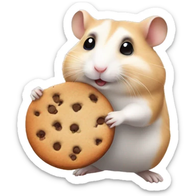 Hamster with a cookie sticker
