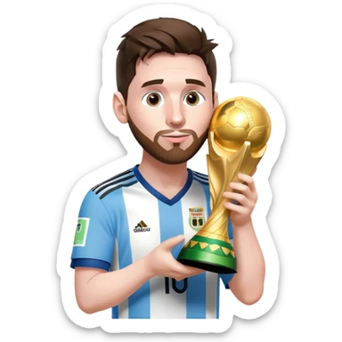 messi besando la copa mundial sticker
