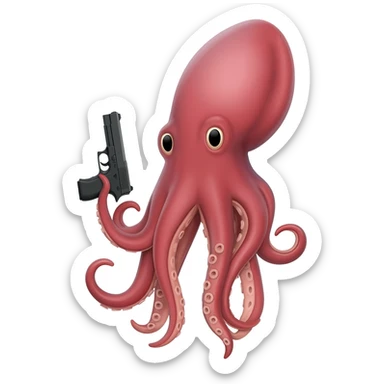 Squid HOLDING a glock with a switch sticker