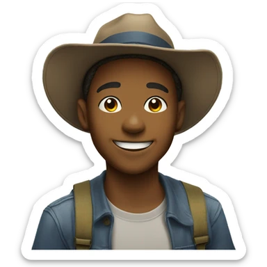 smiling boy in hat outdoors sticker