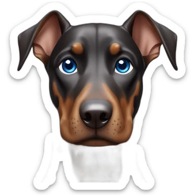 Doberman with blue eyes qui fait un clin d’oeil sticker