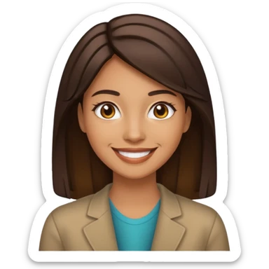 Una mujer con mechas y arriba que tiene como un colorcito negro sticker