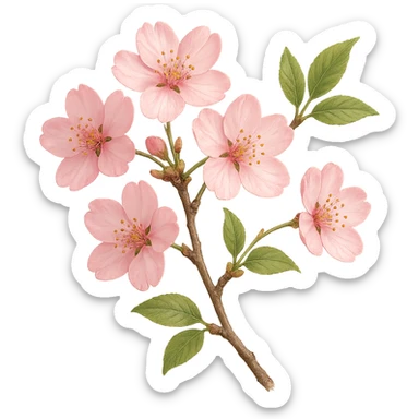 sakura branch with blossoms sticker