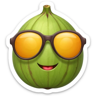fig fruit in sunglasses sticker