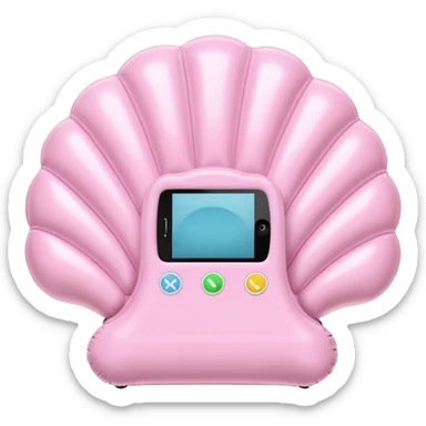 vintage rococo pale pink inflatable puffy shell phone sticker