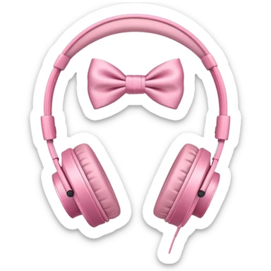 Headphones with bows on sides sticker