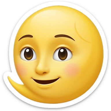 crescent moon with a face sticker