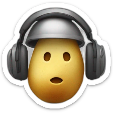 Une patate avec un casque sticker