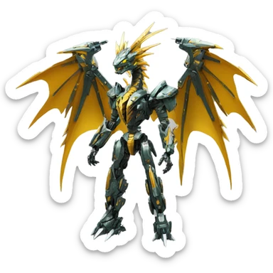 futuristic spiky dragon-Bionicle-mecha full body sticker