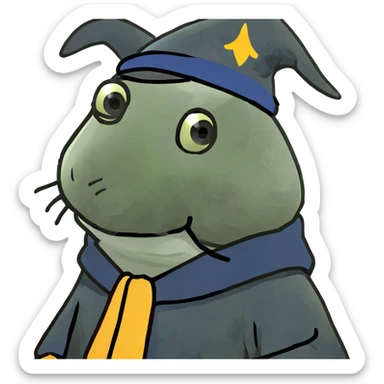 Rabbit as a wizard sticker