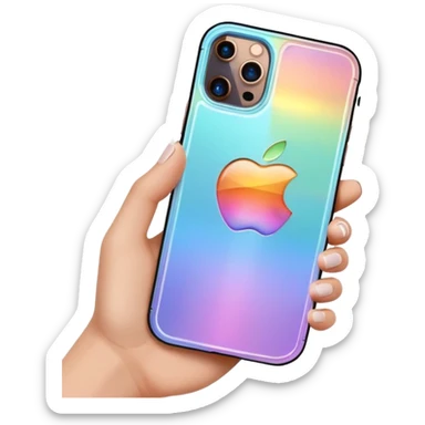 iPhone 14 pro in holographic case sticker