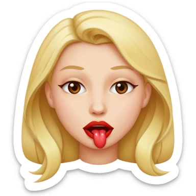 biting lip seductive sticker