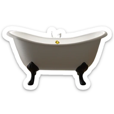 Classic clawfoot tub infront of scenic window sticker