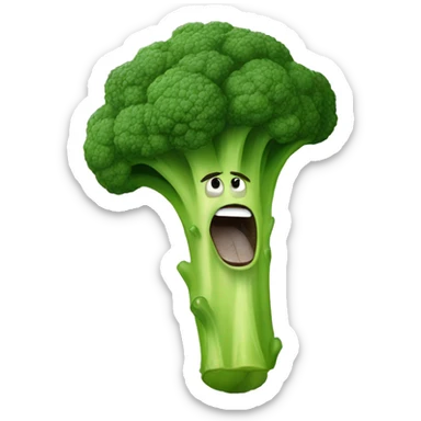 A screaming broccoli sticker