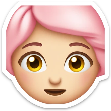 cute shy pink blushing face with sparkles sticker