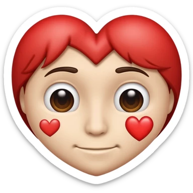 Half funny face and half heart sticker