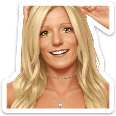 blonde girl with necklace smile sticker