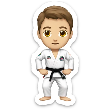 White boy brown hair jiu jitsu moves sticker