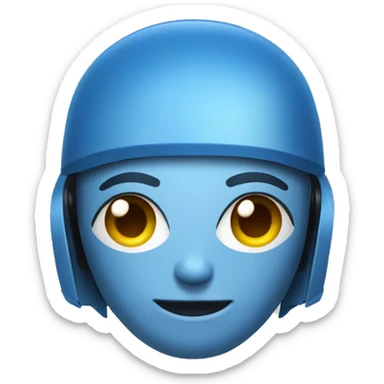 blue robot asia sticker
