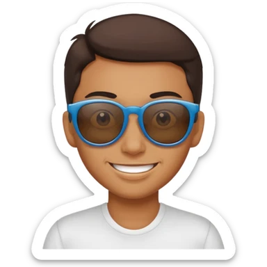 Naughty looking smile with sunglass sticker