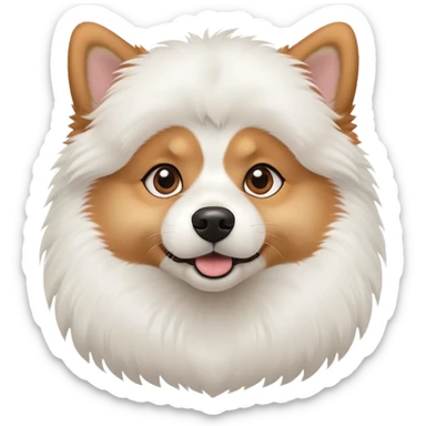 Indian Spitz paige dog front face with asking paws sticker