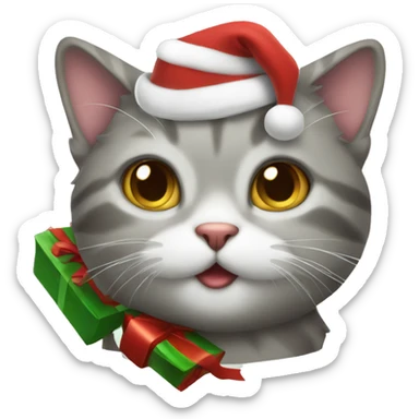 christmas cat sticker