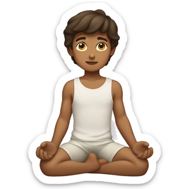tanned brunette boy kneeling praying  sticker