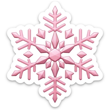 pastel pink snowflake  sticker