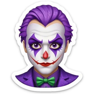 Glitter Purple and White Joker Gangster sticker