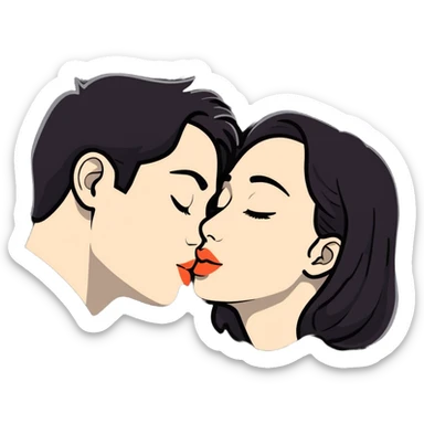 me and my bf kissing sticker