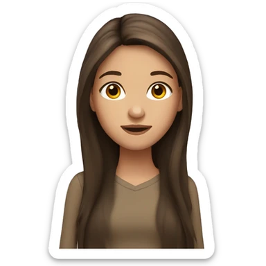 teenage girl with long brown hair and brown eyes sticker