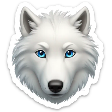 White wolf blue eyes sticker