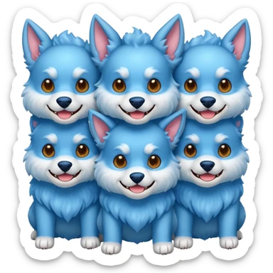 cute blue cerberus sticker
