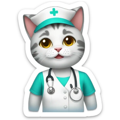 nurse cat sticker