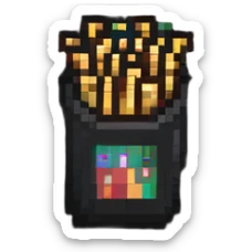 fries, classic fast food look sticker