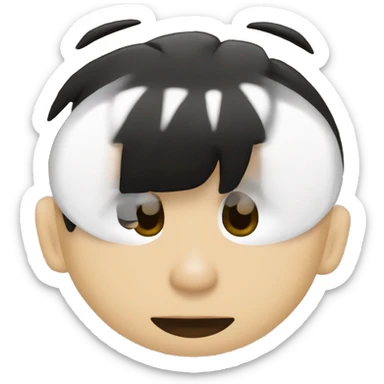 com a cara da minha mae, ela tem um cabelinho crescendo agora preto por causa da quimioterapia e branca tem olhos grandes usa ocu sticker