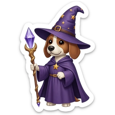 Dog wizard sticker
