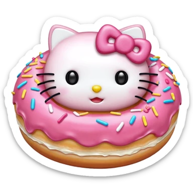 hello kitty themed donut sticker