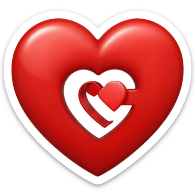 Love heart in red color and center s letter only sticker